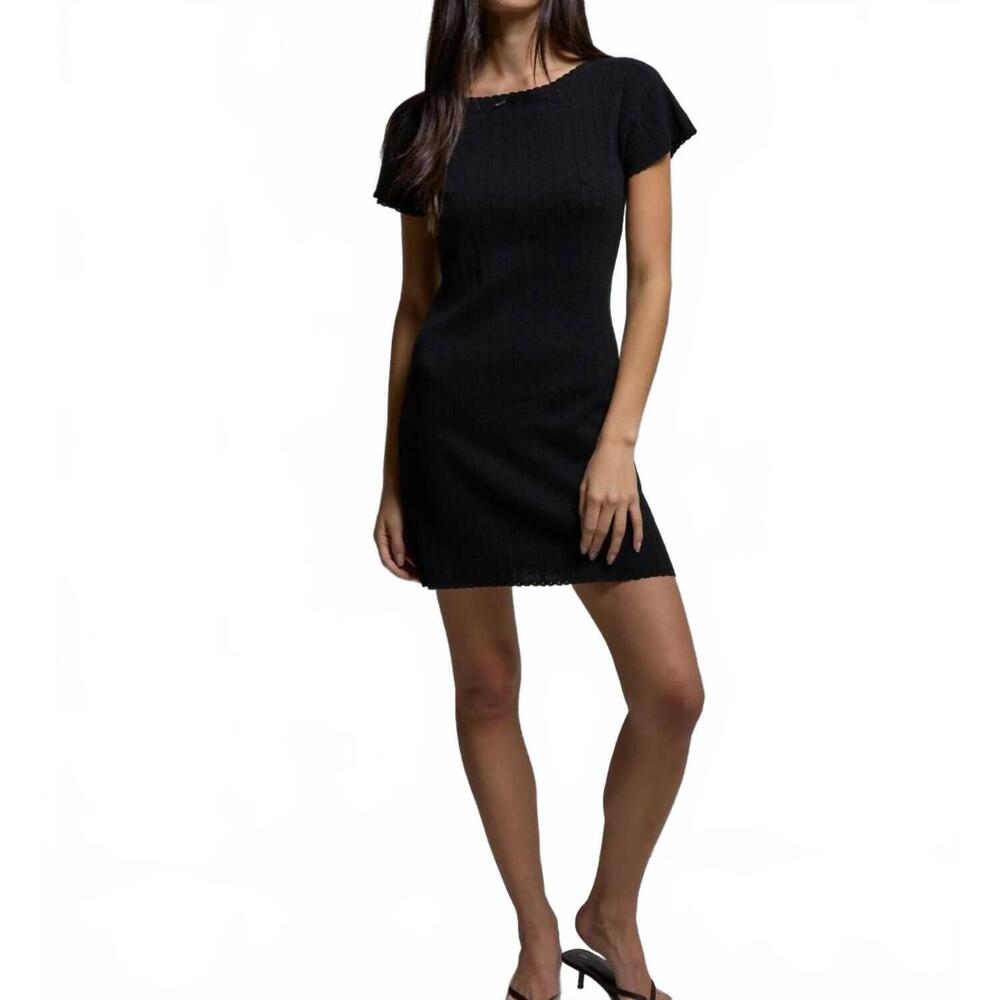 NEW ASHER piper pointelle dress in noir
